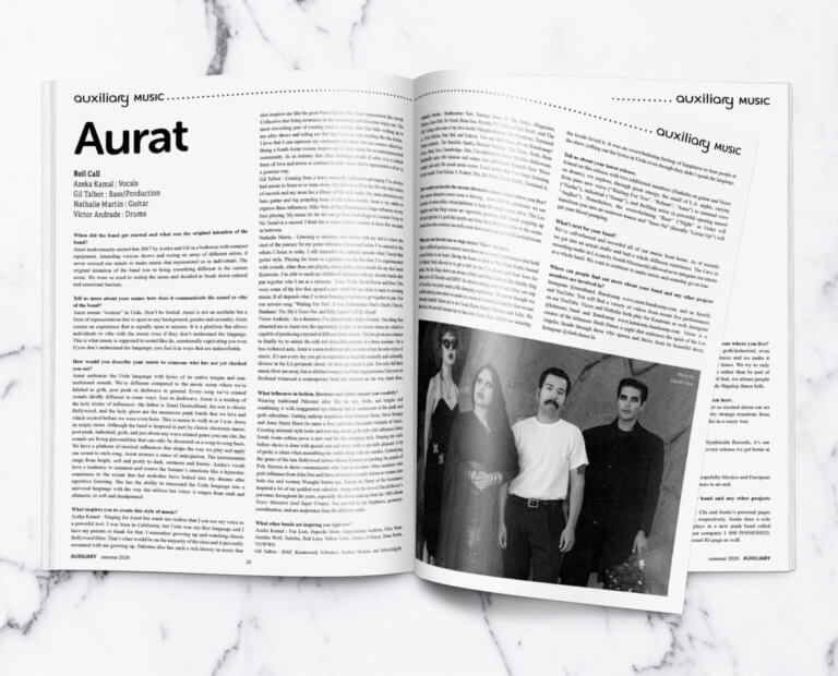 Aurat for Auxiliary Magazine – Upcoming Artists